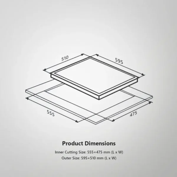 NE 4B 60 SS- Built In Hob - Image 5